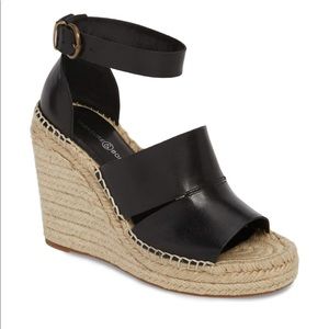 Black treasure and bond sandal wedge